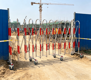 <span class=keywords><strong>Barrière</strong></span> Rétractable Extensible en Acier Inoxydable de Haute Qualité avec Roues, <span class=keywords><strong>Barrière</strong></span> de Sécurité Portable pour le Contrôle du Trafic Événementiel - Product Image 5