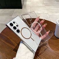 Étui de téléphone ultra-fin haute définition antichoc, compatible avec S24 Plus S25 Ultra S24FE, coque magnétique sans fil, étui de protection