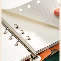 Carnet de notes A5 en cuir vert/marron style médiéval à feuilles mobiles, 120 feuilles, NAB30, options de couleur personnalisées, cadeau, vente en gros Shuangluo