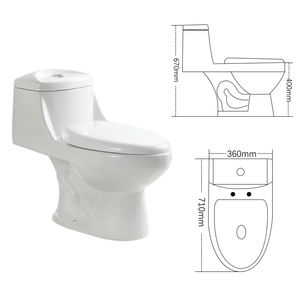 Inodoro de Cerámica Moderno Blanco Económico de Una Pieza con Doble Descarga y Silla de Inodoro de Cierre Suave - Product Image 6
