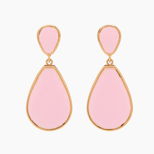 Pendientes de Moda para Mujer, Diseño de Lágrima Rosa, Acero Inoxidable 316L, Baño de Oro PVD, Resistentes y Sostenibles, para Fiesta - Product Image 2