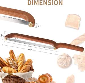 <span class=keywords><strong>Cuchillo</strong></span> para pan Diseño de arco Fácil de cortar incluso <span class=keywords><strong>Cuchillo</strong></span> rebanadas de pan de madera Utensilio de cocina de madera maciza Herramienta para hornear - Product Image 3