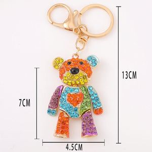 Wholesale Crystal Rhinestone Teddy Bear Keychain Metal Bear <b>Key</b> <b>Chain</b> for Women Purse Handbag Charm Decor - Product Image 6