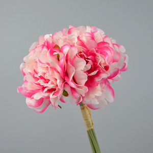 Ramo de Flores Artificiales de Peonía, Flores de Seda de 28 cm de Altura para Decoración del Hogar y Bodas - Product Image 1