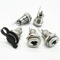 Conectores de Alimentación de CC de 30 V Totalmente de Cobre, Resistentes al Agua, 10 A, Alta Corriente, Enchufe de CC de 5,5 x 2,5 mm, Adaptador Plateado, Conector USB Hembra