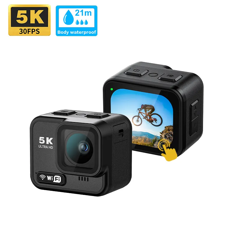 ODM OEM Manufacturer 5k 30fps HD Touch Screen EIS WIFI Mini Body 21m Waterproof Sport Underwater Action Camera