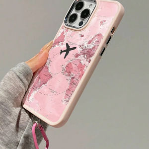 Cover per <span class=keywords><strong>iPhone</strong></span> 15 14 Plus 13 12 17 Pro Max con mappa dell'aereo e cordino, accessori per cellulare, custodia posteriore - Offerta imperdibile - Product Image 4