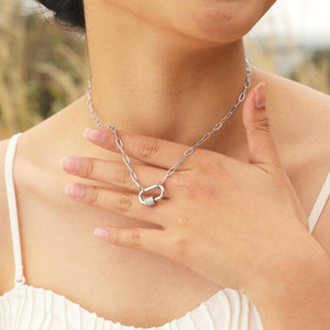 Offre Spéciale haute qualité réglable en acier inoxydable bijoux trombone chaînes femmes cubique Zircon serrure fermoir collier - Product Image 6