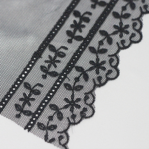 Bán Buôn Dây Giày Màu Đen Cô Gái Ren Thêu Chất Liệu Phi Vải Thêu Vải - Product Image 6