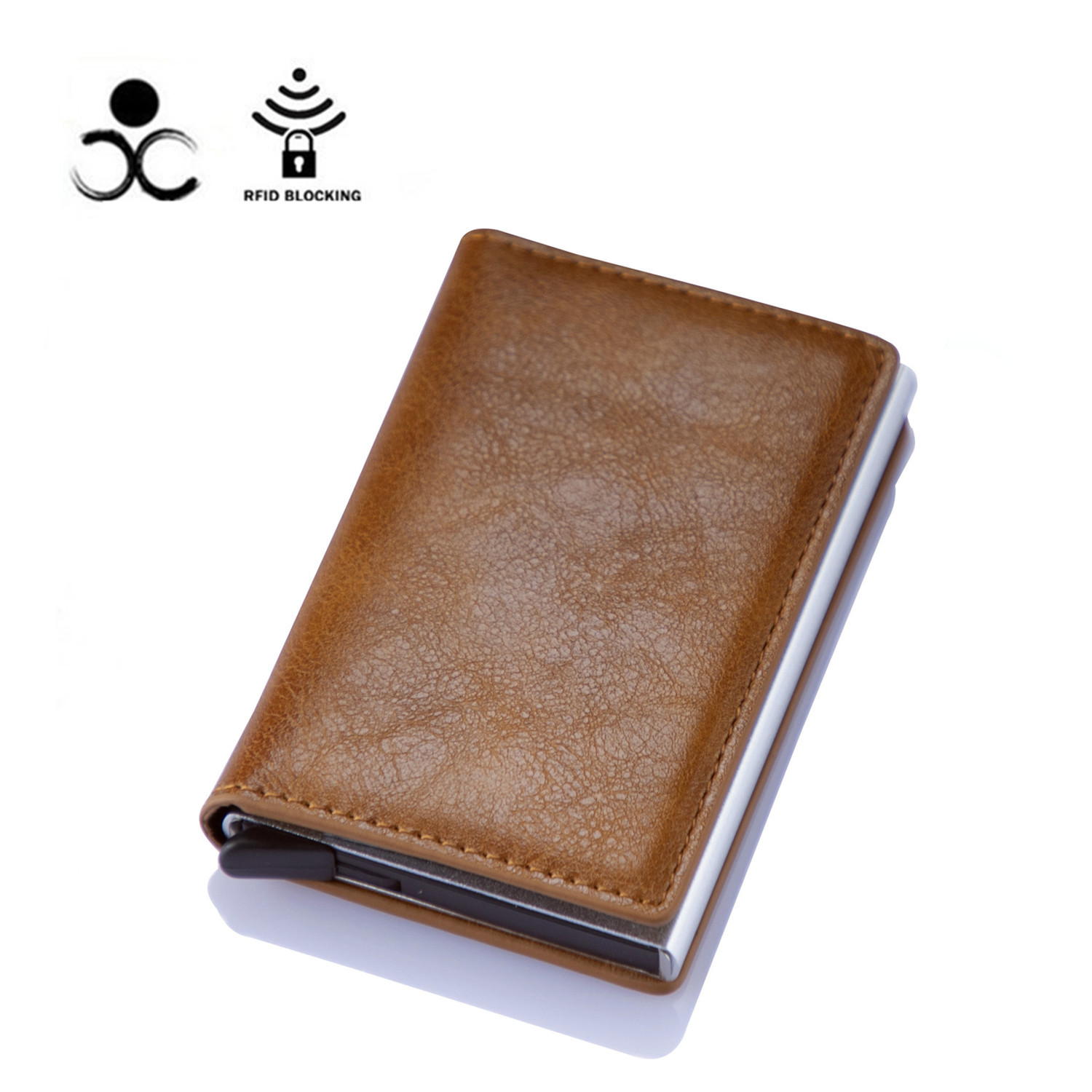 Mini Cartera de aluminio de Metal para hombre y mujer billetera int Mini Cartera de aluminio de Metal para hombre y mujer billetera int