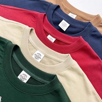 Sweat-shirt à col rond en molleton de coton épais 350 g/m², coupe ample personnalisée, épaules tombantes, veste d'automne-hiver imprimée et brodée