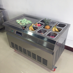 เครื่องทำไอศกรีมเชิงพาณิชย์แบบตั้งพื้น ผลิตภาพผลสูง สำหรับใช้ในธุรกิจในประเทศไทย เครื่องทำไอศกรีมม้วนแบบทอดสองถาด - Product Image 3