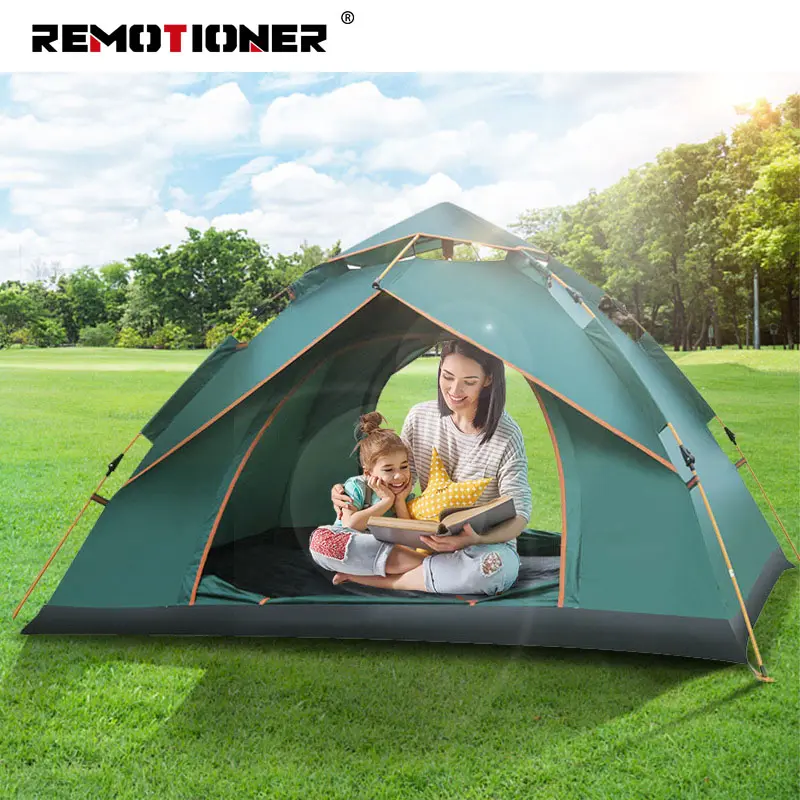 2-3/3-4 Person Easy Setup Automatic Hydraulic Rain Fly Portable Lightweight Glamping Pop Up Camping Tent