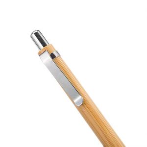 Eco Friendly Natural Bamboo Click Ballpoint <b>Pen</b>, Sustainable <b>Retractable</b> Advertising <b>Pen</b> With Stainless Steel Parts Custom Laser - Product Image 6