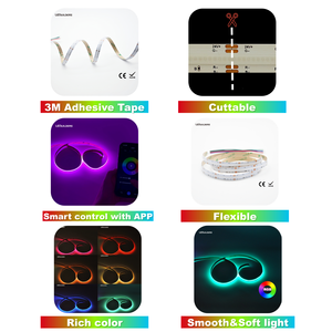 Linh hoạt thông minh RGB RGBW rgbww COB có thể điều chỉnh <span class=keywords><strong>LED</strong></span> dải ánh sáng Wifi tuya ứng dụng điều khiển cho đèn nền phòng ngủ 24V RGB COB <span class=keywords><strong>LED</strong></span> Strip - Product Image 3
