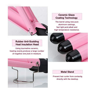 Strumenti per lo Styling di capelli in ferro tripla 3 Barrel bigodino magico bacchetta arricciacapelli per capelli per casa salone portatile elettrico per arricciare i capelli in ceramica - Product Image 6