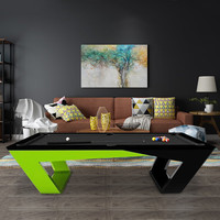Massivholz & Schiefer Billardtisch 9ft/8ft/7ft Anpassbar für den Heimgebrauch Billardtisch mit Echtleder-Taschen Langlebige Konstruktion