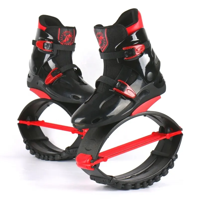 MEYLEE Adult Female Male Kang Jumps Running Boots Anti-Gravity Bouncing Shoes Jumping Shoes Black/Red