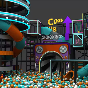 Schöner Baby-Mall Cyberpunk-Labyrinth-Spielpark, kommerzielles Kinderspielzentrum, Naughty Castle, großer Indoor-Spielplatz mit Weltraumthema für Kinder - Product Image 6