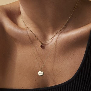 Acier inoxydable Cristal Cube Géométrie Opale 18k Or Perle Pierre Naturelle Ovale Pierre de Lune Pierre Précieuse Designer Diy Collier Pendentif - Product Image 4