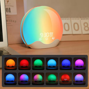 ضوء استيقاظ ذكي حديث بتقنية LED مع مكبر صوت بلوتوث ومؤثرات ضوئية للشروق وساعة رقمية ووظيفة غفوة ومصباح ليلي للأطفال والبالغين في غرفة النوم - Product Image 4