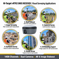 Récepteur GPS RTK Hi-Target VRTK2 GNSS à 1408 canaux, prix abordable, code permanent sans défaillance pour l'arpentage terrestre