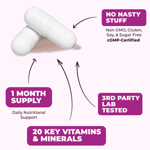 Phụ nữ tốt nhất vitamin tổng hợp với các chất dinh dưỡng thiết yếu GMO Gluten sữa đậu nành miễn phí hỗ trợ sức khỏe hàng ngày bổ sung vitamin tổng hợp - Product Image 4