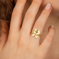 Vente en gros de bagues avec symbole Om Yoga Bijoux pour femmes plaqué or 18 carats sans ternissement Bijoux spirituels en acier inoxydable 316L Cadeau de Noël