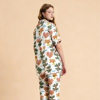 Ensemble de pyjamas pour femmes adultes, fins, en satin de coton 100%, à manches courtes, pour l'automne et le printemps
