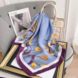 Luxury Printed Design Chiffon Square Scarf 70*70 cm For Women Wholesale High Quality Head Neck Wraps Hijab Scarves