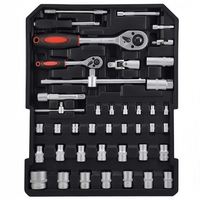 Ensemble d'outils à main professionnel de 186 pièces, boîte à outils, tournevis, marteau, clé à douille, kit d'outils combinés avec étui en aluminium
