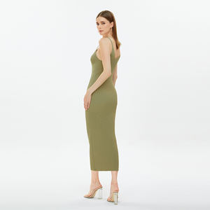 2024 personnalisé de haute qualité décontracté femmes coton tricoté sans manches <span class=keywords><strong>jupon</strong></span> Midi longueur mince longue <span class=keywords><strong>robe</strong></span> - Product Image 5