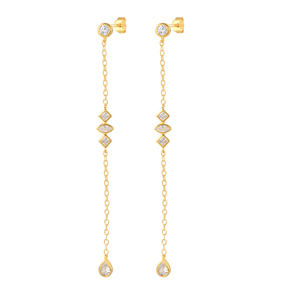 Boucles d'oreilles tendance CANNER en perles, plaquées or 18 carats, design géométrique taille princesse, pour femme, anniversaire - Product Image 2