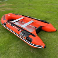 Bote Inflable con Fondo de Aluminio y PVC, Lancha de Rescate para 2 a 12 Personas, Alta Resistencia, Práctico