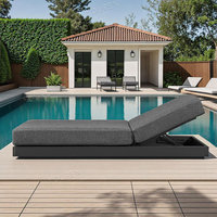 Nouveau design d'ensemble de mobilier lounge extérieur avec cadre en aluminium Chaise longue de plage Chaise longue de piscine Chaise longue