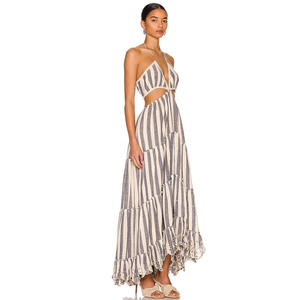 Nuova moda da donna Casual con scollo profondo scollo a v con collo alto nascosto dietro e Zip laterale senza maniche - Product Image 3