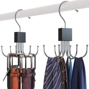 2 supports multi-usages pour ceintures, crochets rotatifs pour cravates et organisateurs de ceintures pour placard - Product Image 1