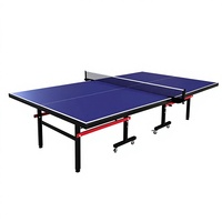 Table de tennis de table pliable en MDF de 18 mm pour l'intérieur et l'extérieur, table de ping-pong durable avec filet, montage facile et structure robuste
