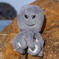Couvre-chef de golf en stock Couvre-chef de golf en peluche pour conducteur Accessoires de golf Animal Octopus Gris Couvre-chef de golf avec haute matière