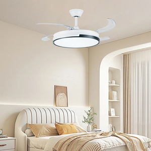 Moderno ventilador de techo LED inteligente de 42 pulgadas con <span class=keywords><strong>control</strong></span> retráctil y interruptor de atenuación de <span class=keywords><strong>3</strong></span> colores remoto <span class=keywords><strong>3</strong></span> aspas AC/DC Motor - Product Image 1