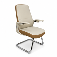 Chaise de bureau exécutive à structure en acier, accoudoirs réglables, siège coulissant, base cantilever, design ergonomique, résistante aux taches