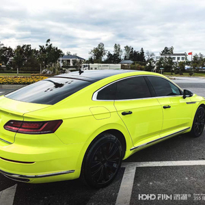 Hot Sale Coral <strong>Fluorescent</strong> Yellow Car Change <strong>Color</strong> <strong>Vinyl</strong> Wrapping Film Car Stickers - Product Image 1