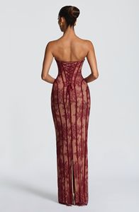 <span class=keywords><strong>Robe</strong></span> longue <span class=keywords><strong>moulante</strong></span> sexy <span class=keywords><strong>en</strong></span> <span class=keywords><strong>dentelle</strong></span> sans bretelles pour femme, avec rayures verticales exquises, effet amincissant sur les hanches, idéale pour les soirées et dîners. - Product Image 3