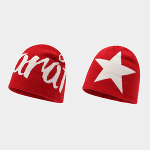 Bonnet en tricot jacquard réversible unisexe, style hip-hop, <span class=keywords><strong>skate</strong></span>, cache-oreilles, streetwear, bonnet d'hiver - Product Image 2