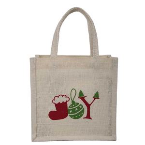 Petit sac en jute avec poignées ondulées, idéal pour les fêtes de Noël, les anniversaires et le transport de cadeaux - Prix comparatif - Product Image 6