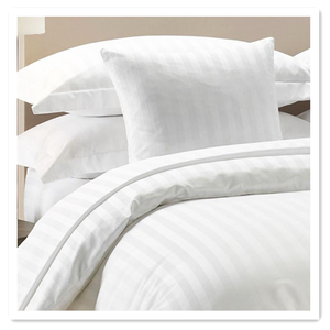 110 Gsm Personnaliser Tailles 100% Polyester Tissé Microfibre Blanchi Blanc Rayures En Relief Tissu Textile À La Maison Ensembles De Draps De Lit - Product Image 4