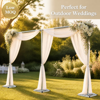 Système de support de toile de fond de mariage avec tubes et draperies, cadre métallique télescopique robuste et réglable pour événements, fêtes et décors de scène