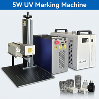Machine de marquage et gravure laser UV 5W/10W, portable de table, haute vitesse, refroidie par eau, CNC, compatible AI/DWG/BMP, pour acrylique et cuir