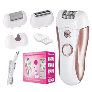 Depiladora eléctrica con accesorios 3 en 1 para eliminación de vello de axilas, piernas y pies, resistente al agua IPX4, recargable - Product Image 4