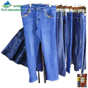 winter use clothes wide pants jeans women used jeans second hand clothing jeans used clothes